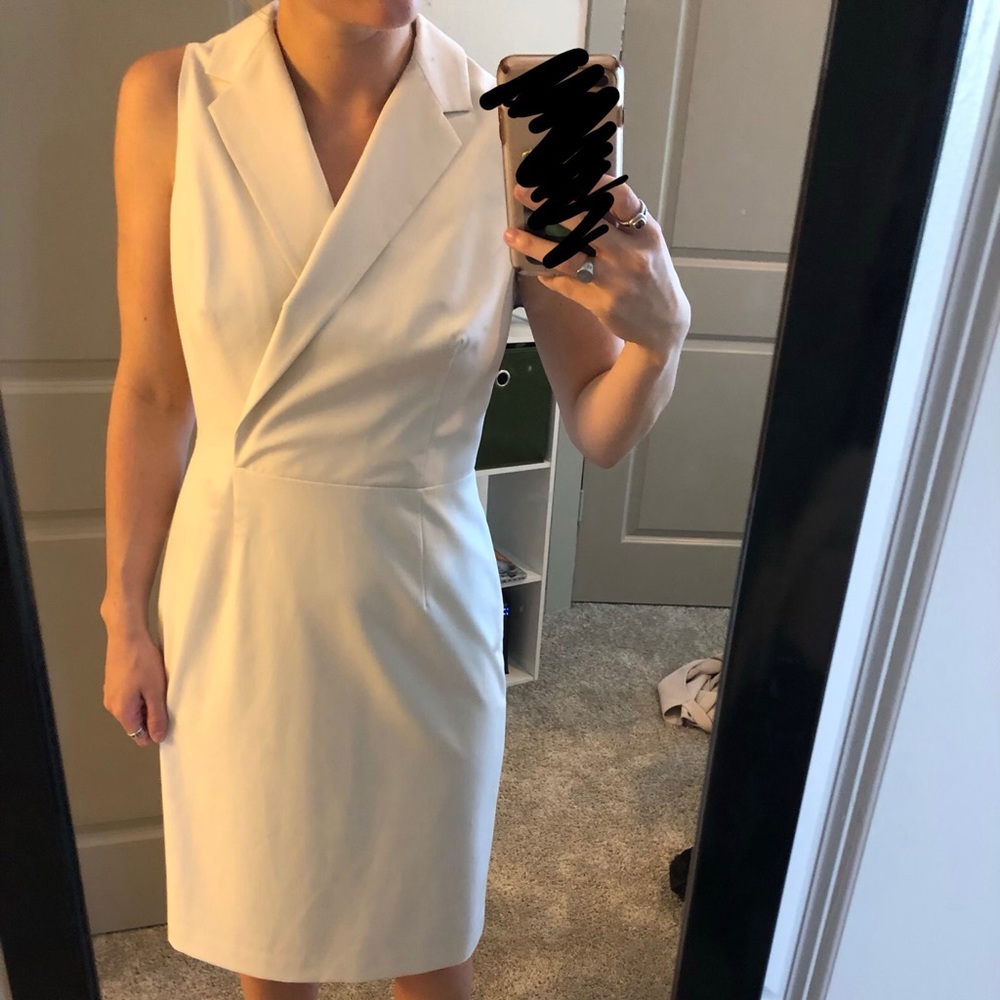 Banana Republic tan wrap waist blazer work dress
